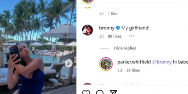 ❤️秀恩爱！布朗尼在社媒与女友😍互动 后者回复：我的宝贝